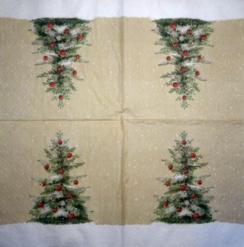 195 Weihnachten Blumen - 3-lagig (rot) - Ihr